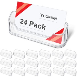 Yookeer - Paquete de 24 soportes para tarjetas de visita, acrílico, para computadora, papel de oficina, folleto