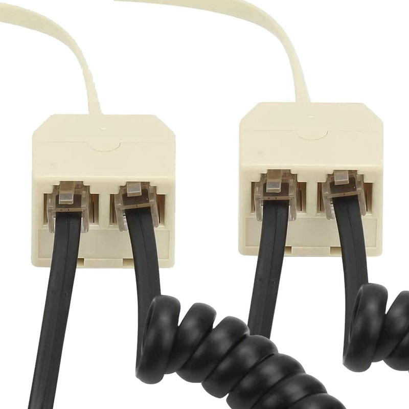 KEWAYO 2PCS Telephone Splitter, RJ11 Male to Female Two Way