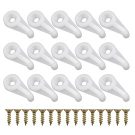 Morobor 50PCS Glass Retainer Clips Kit, 4mm Glass Clip Glass Cabinet Clips with Screws for Fixing Glass Cabinet Doors (White with Color Plating Screw)
