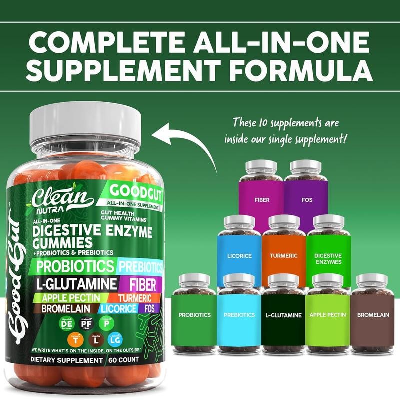 Digestive Enzymes Gummies with Probiotics Prebiotics For Digestive Health +