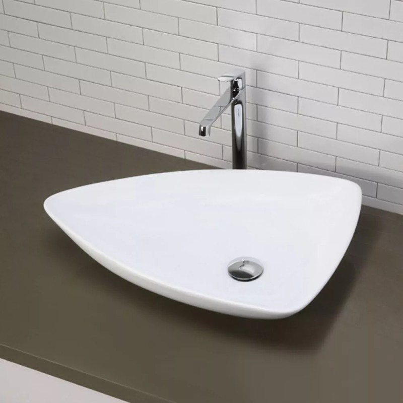 DECOLAV 1449-CWH Triangular Vessel Lavatory Sink- White