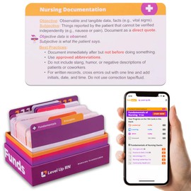 Level Up RN – Nursing Fundamentals Flash Cards – No Fluff – Only Essential Info for Nursing School – 2024 NCLEX ATI HESI Review LPN RN Flash Cards (204 Cards)