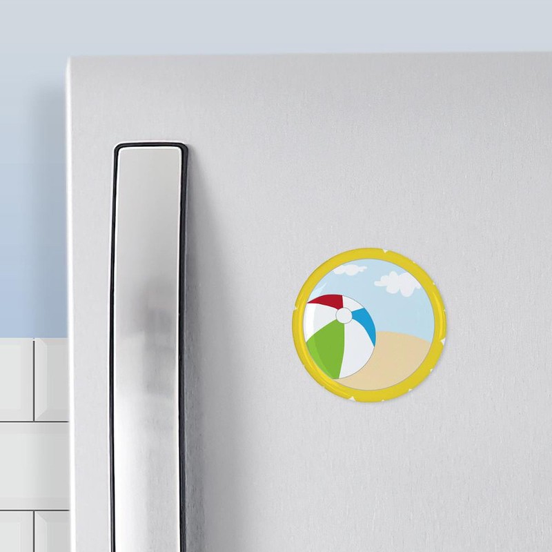 CafePress Beach Ball Magnet 2.25" Round Magnet, Refrigerator Magnet