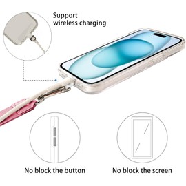 MOLOPPO Phone Lanyard - 1 Pack with Adjustable Neck Straps, 1 Phone Clips; Anti-Theft Crossbody Lanyard(Pink