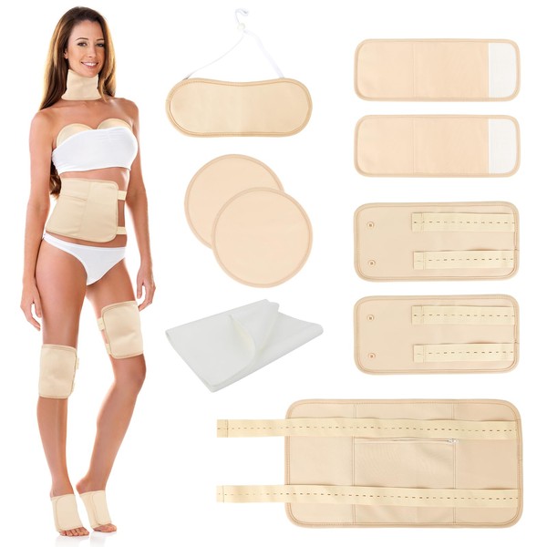 9 PCS Castor Oil Pack Wrap, Reusable Organic Cotton Castor