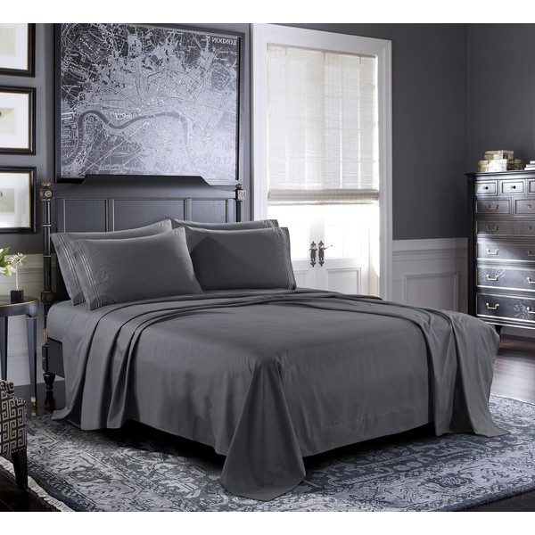 Pure Bedding Bed Sheets - Full Sheet Set [6-Piece, Dark
