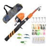 1.5m Kids Fishing Pole Orange Mini Portable Retractable Foldable Beginner