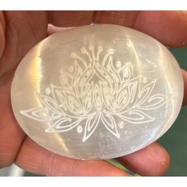 Selenite Palm Stone Lotus