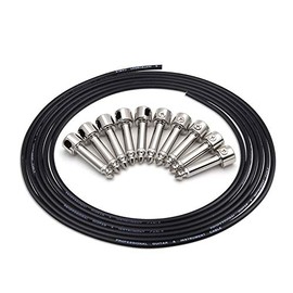 GET Music DIY Guitar Pedal Patch Cable Solder-Free Pedal Board Copper Cable Kit 10ft 10 Strait Audio Solderless 6.35 Mono Plugs for Effect Pedal