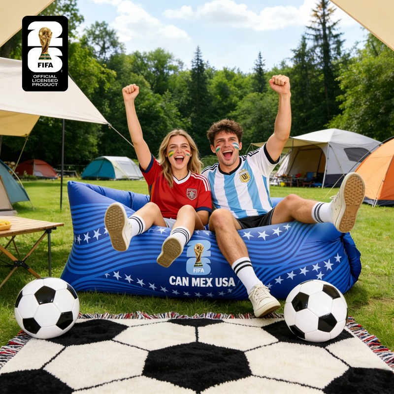 2026 Soccer Fan Inflatable Air Lounger for Outdoor Relaxation –