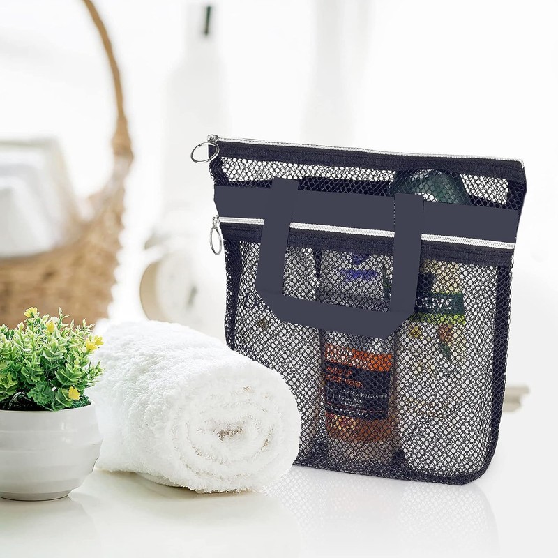 MEZOKUCEL Mesh Shower Bag Foldable Waterproof Multifunctional Hanging Bag for