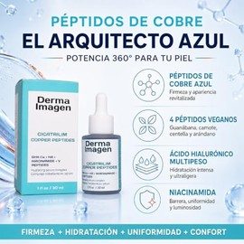 Cicatrilim Copper Peptides Sérum Facial con Péptidos de Cobre GHK-Cu, 4 Péptidos Veganos, Ácido Hialurónico y Niacinamida, 30 ml