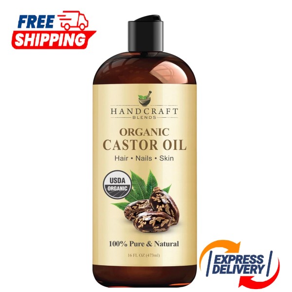 100% Pure Handcraft Blends Organic Castor Oil - 16 Fl