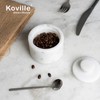 Koville Marble Salt Cellar with Lid 3.5" White, Stone Pepper