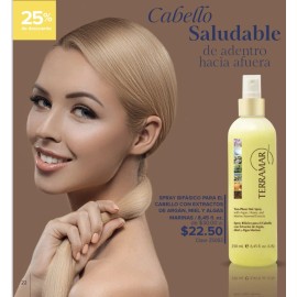 Terramar Spray Bifásico para el Cabello con Extractos de Argán. MIEl Y Algas Marinas