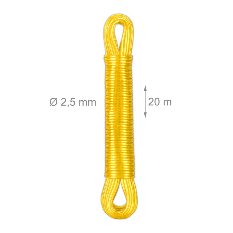 Relaxdays Set of 3 Washing Lines, 20 m, Laundry Cord