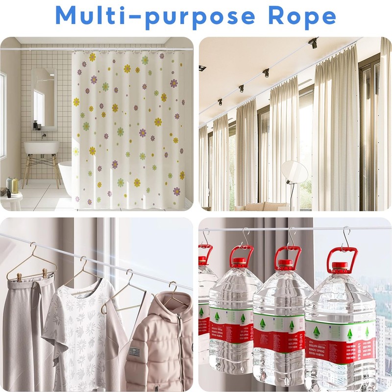 Net Curtain Wire and Hooks Set 10M Curtain wire and