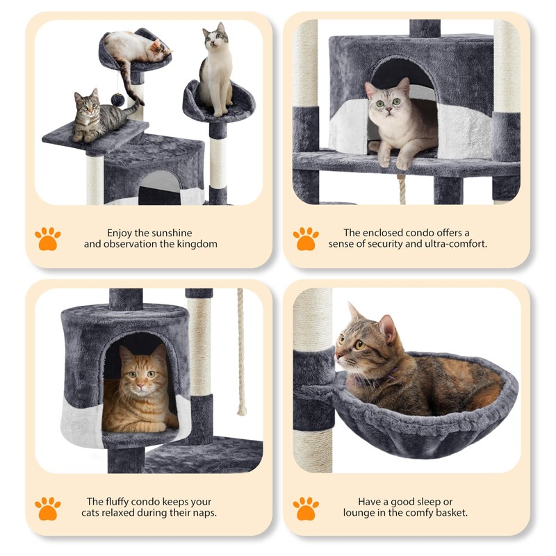 Yaheetech 79in Multi-Level Cat Trees Indoor Cat Tower with Sisal-Covered