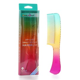 CANDYBRUSH Wide Tooth Comb for Women Wet Hair Comb Colorful Curl Straight Hair Men Girls Detangling Hair Combs Fashion Popular Styling Large Cyan-Yellow-Pink Gradient