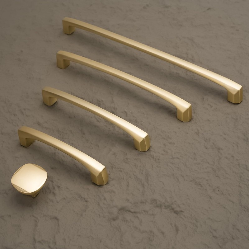BUKOBYHE 10 Pack 5 Inch(128mm) Kitchen Cabinet Handles Brushed Brass