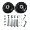 LOTOWELZON 1 Pair Black Mute Luggage Replacement Wheels 90 mm