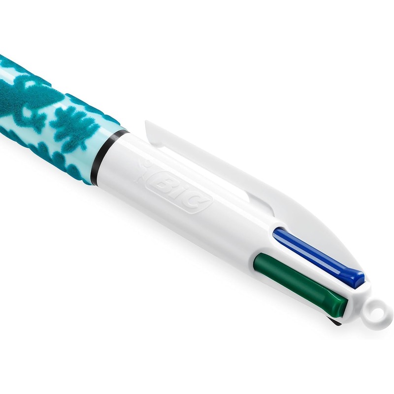 Bic 4 Colours Velour Retractable Multi-Coloured Ballpoint Pens, Medium Point