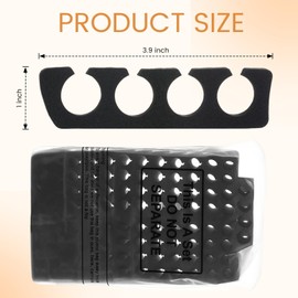 Potchen 300 Pcs Toe Separators for Nail Polish Bulk Toe Separator Pedicure Correct Foot for Men Women Nail Polish Comfy Soft Pedicure Supplies (Black)