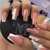 Handcess Coffin French False Nails Medium Nude Pink Press on