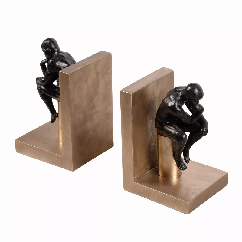 Hi-Line Gift Ltd. Thinker Bookends Set of 2, Resin Pair