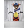 Wenko Shower Curtain Biker Dog of Polyester 180x200cm, Multi-Coloured, 180