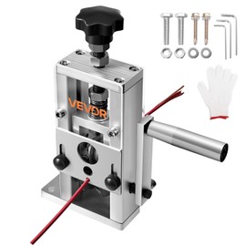 VEVOR Manual Wire Stripping Machine, 0.06-1 in, Copper Stripper with Hand Crank or Drill Powered, 64Mn Quenched Blades, 45# Steel Rollers, Aluminum Alloy Frame Wire Peeler, for Scrap Copper Recycling