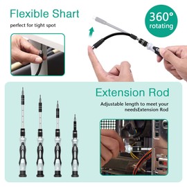 ORIA Precision Screwdriver Set, 132 in 1 Magnetic Repair Tool Kit with Case, Multi-function Manual Screwdriver Set with 108 Bits, Tweezers, Extension Rod, for Electronics, Watches, Glasses