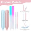 2Pcs Glass Cuticle Pusher with Leather Case & Nail Files