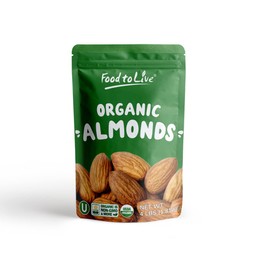 Food to Live Organic California Almonds, 4 Pounds – Non-GMO, Whole, Unsalted, Unroasted, Keto, Vegan Nuts in Bulk. Rich in Vitamin E. Snack. Great for Almond Milk and Butter, Desserts and Trail Mixes