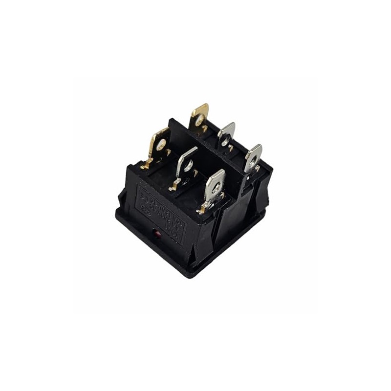 Double Rocker Switch Black 20 x 22 mm Red Rocker