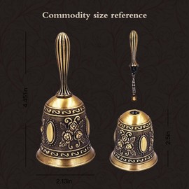 Hand Bell, Metal Hand Bell, Hand Bell with Handle, Suitable for Restaurant, School, Hotel, Warehouse, Kitchen, Ship Bell, Christmas Decoration, Christmas Eve