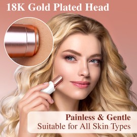 Facial Hair Removal for Women | Upper Lip Mustache Remover Device Face Shaver Woman Chin Peach Fuzz Electric Trimmer Dermaplane Female Razor Ladies Tweezers Lady Epilator Girls by VISOFO (White)