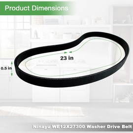 Ninayu Upgraded WE12X27300 Washer Drive Belt Compatible with GE Clothes Washer Replaces 4587578 AP6328196 PS12342956 EAP12342956 253C1275P001 5PJ587SJ161 (Pack of 2)