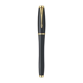 Parker Urban Black Gold Trim Medium Nib Fountain Pen - Gift Boxed