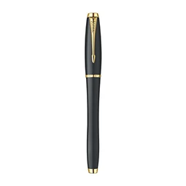 Parker Urban Black Gold Trim Medium Nib Fountain Pen - Gift Boxed