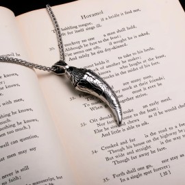 Norse American Viking Viking Dragon Fang Tooth Claw Stainless Steel Pendant Necklace