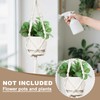 ASZUNE Wall Macrame Plant Hanger (White KS3, 35In 6Pack)