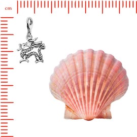 Quiges Charms Pendant 3D Chinese Dragon Silver-Plated Women's Jewellery for Charm Bracelet, Sterling Silver