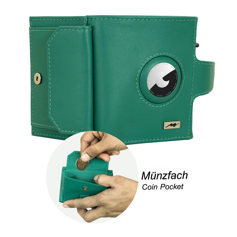 Marc Peter® Chicago Leather Push Air Slim Wallet - Airtag