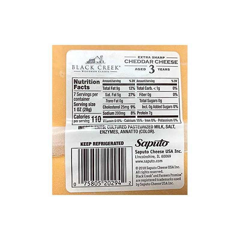 Black Creek 3 Year Aged Cheddar Cheese, 7 oz. (4