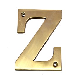 eSplanade Brass House Hotel Door Name Alphabets - Wall Door Plaque Alphabet Letter - Golden - 4" Inches ("Z" Alphabet - 4")