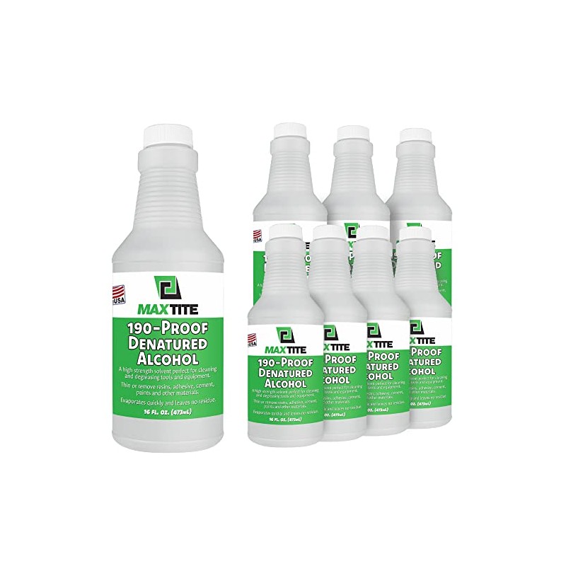MAXTITE 190-Proof Virgin Denatured Alcohol (16oz, 8)