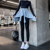 Women's Integrated Rayon Yoga Dance Skirt - Hip-Covering, Free Size (Fits up to 80kg) Sports Strap Light Gray 5ea