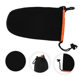 Gatuida 2pcs Neoprene Camera Lens Case Bag Drawstring Lens Pouch for Photographic Accessories Drop-Resistant Fits Height and Lenses