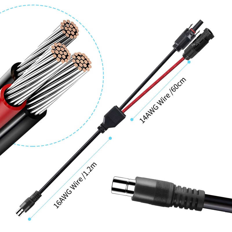 ZkeeShop Solar Plug to DC8020, DC8 mm to Solar Charging